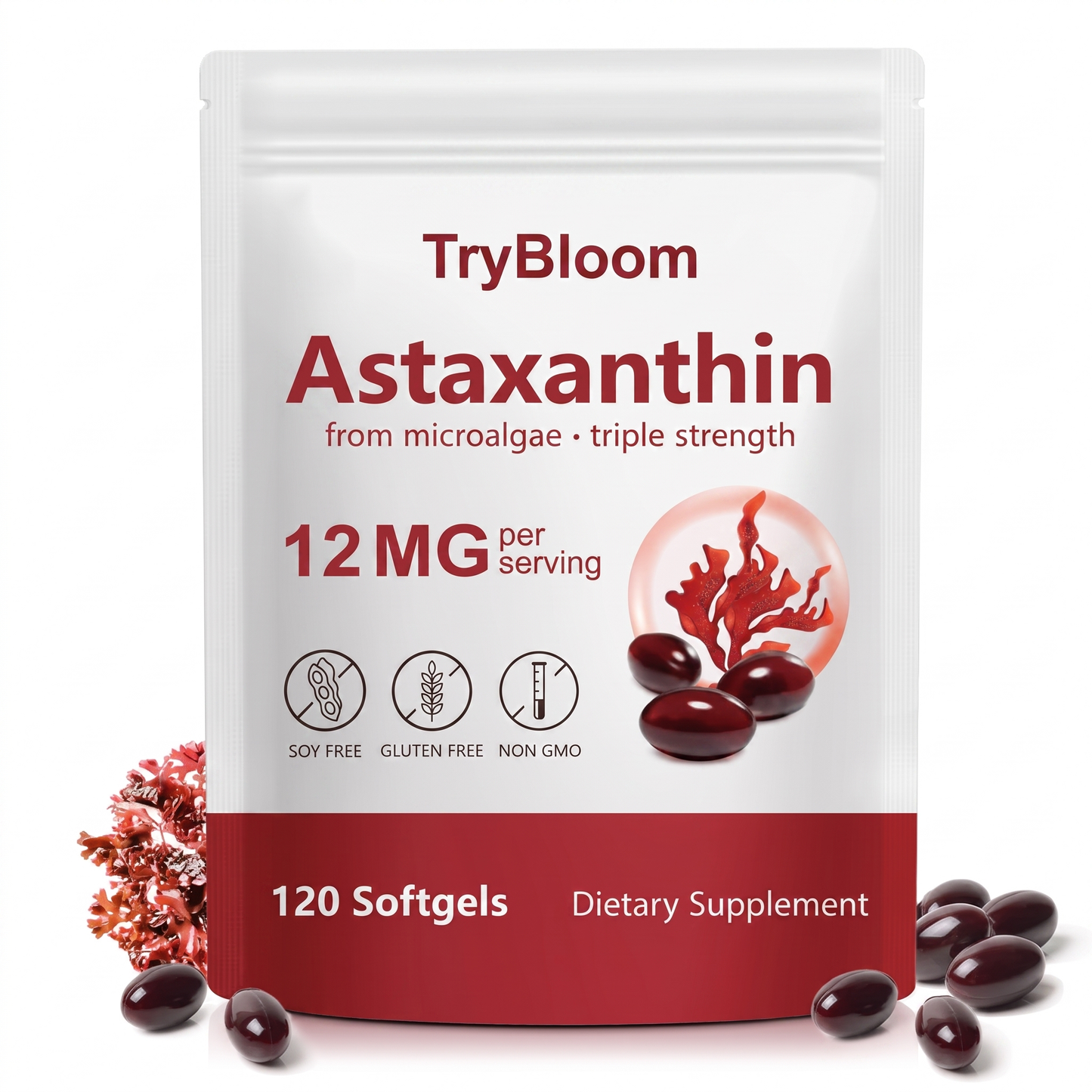TryBloom Astaxanthin 12mg Softgels