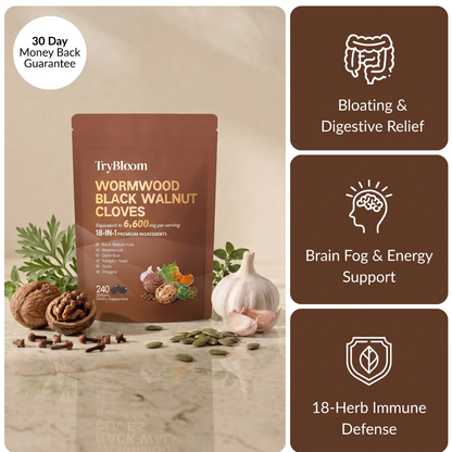 TryBloom Black Walnut Wormwood Clove Capsules
