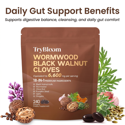 TryBloom Black Walnut Wormwood Clove Capsules