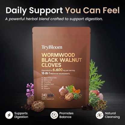 TryBloom Black Walnut Wormwood Clove Capsules